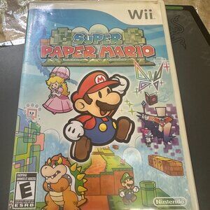 Super Paper Mario Nintendo Wii Game Complete With Manual